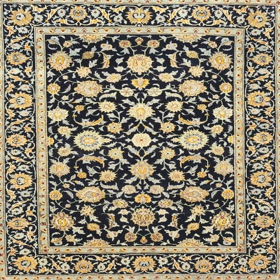 Ahgly Company Indoor Square Traditional Brown Persian Area Rugs, 8' Square