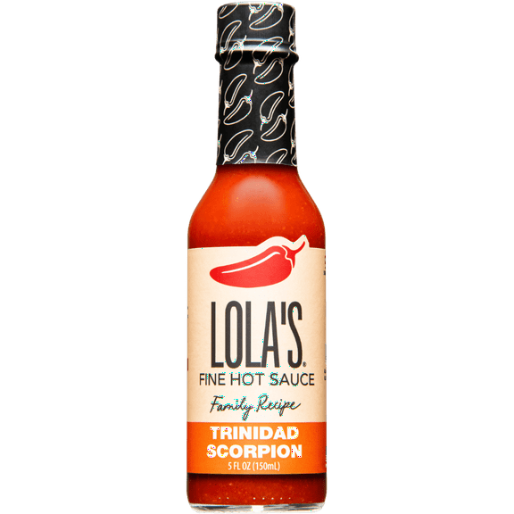 Lola's Fine Hot Sauce - Trinidad Scorpion 5 fl oz (All Natural, Gluten Free , Vegan & Keto Diet Friendly)