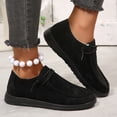 thumbnail image 5 of QWKLEAJ Women’s Casual Shoes Soft Suede Moccasin Loafers, Polka Dot Printed Lace Up Round Toe Non Slip Flat Shoes for Daily Walking Office Comfort Footwear Black 5.5, 5 of 5
