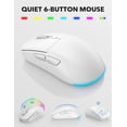 thumbnail image 5 of Wireless Keyboard and Mouse Combo, Rechargeable 4000mAh, RGB Backlit, Full Size Keyboard with Wrist Rest & Phone Holder, Quiet 2.4GHz Wireless, USB-A/C for Windows – Black, 5 of 9