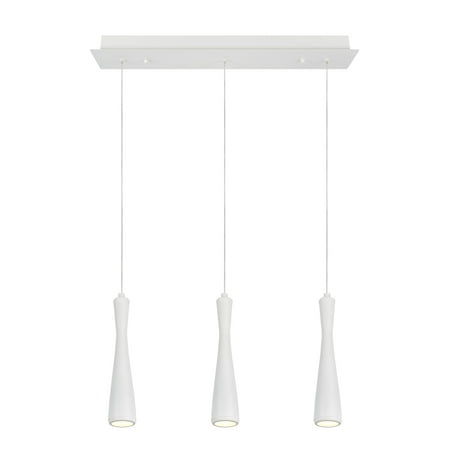 

Aspen Creative 61061-2 Adjustable LED Three-Light Hanging Pendant Ceiling Light Contemporary Design in White Finish Metal Shade 22 7/8 Wide