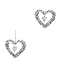 LITINKIMI Heart Shaped Pendant Picture Holder White 2Pcs 11.8x11.8in