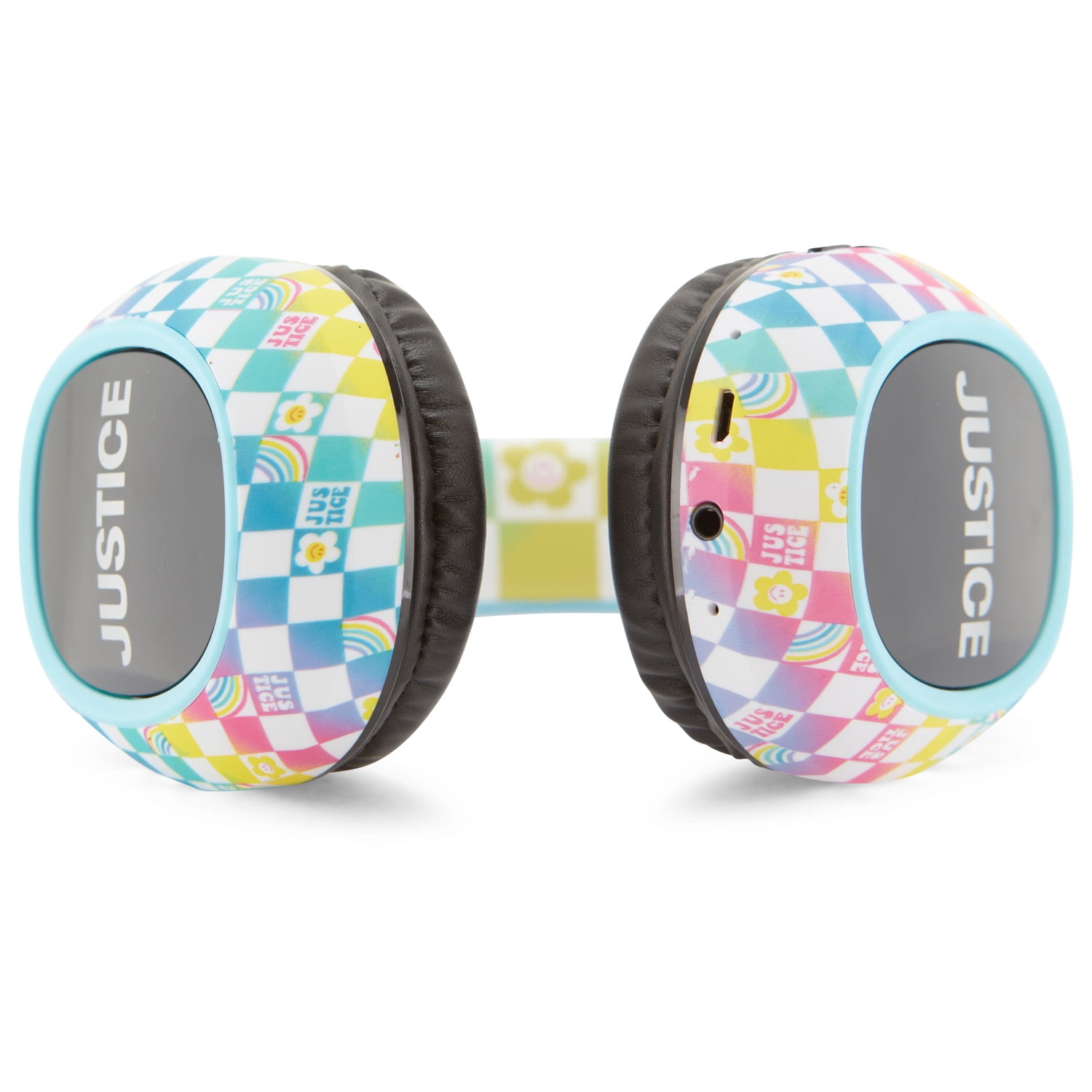 Justice Portable Wireless Bluetooth Headphone with Plush Pom Poms-Blue