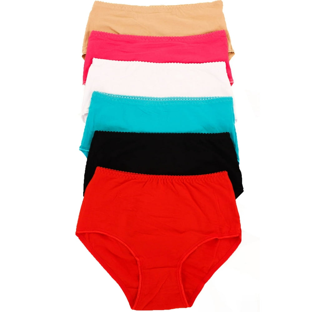 Panmanni Panmanni 6 Pack of Women's Full Coverage High Waist Cotton