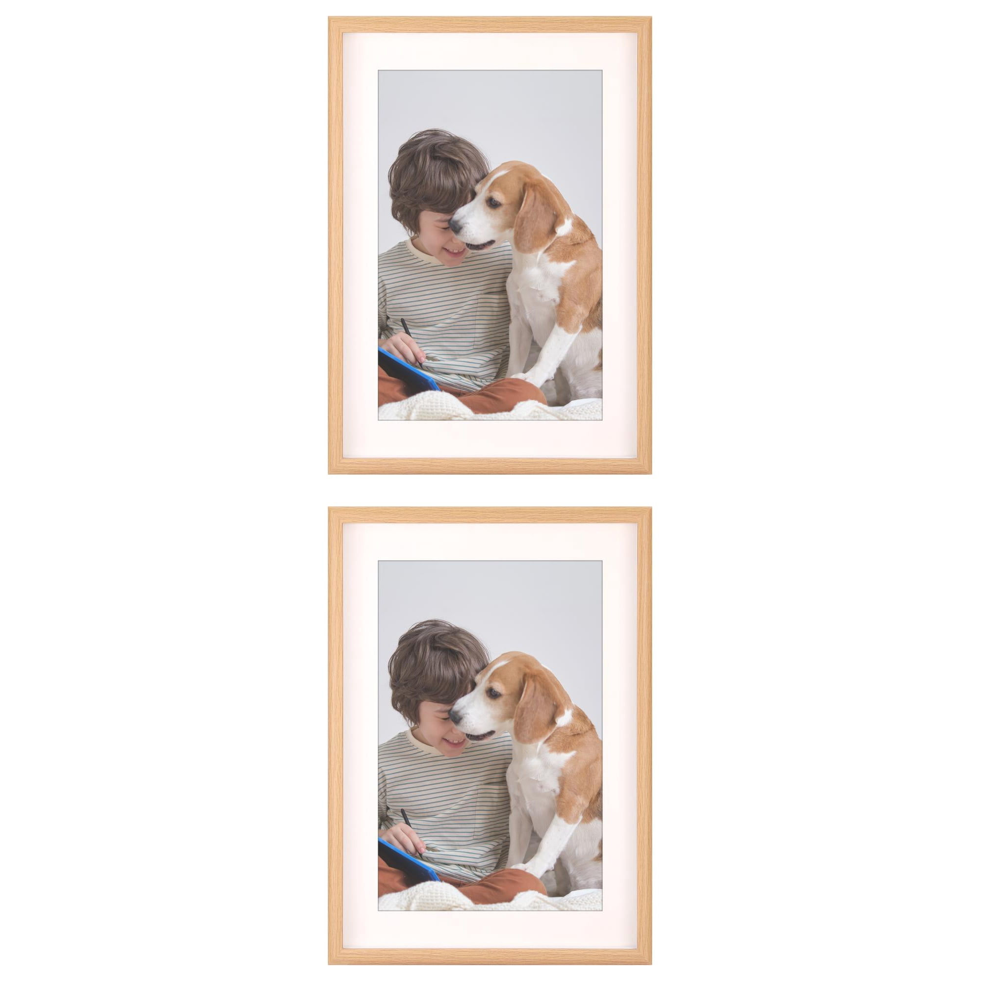 NOMADIC NOOK 2 Pack Picture Frames for Wall Hanging or Tabletop Display Art Modern Photo Frame for Wedding Home Decor Wood Grain Color 8.5x11