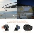 thumbnail image 7 of Sonerlic 10ft LED Outdoor Patio Offset Hanging Umbrella w/ Steel Frame for Yard, Poolside and Deck,Black, 7 of 7