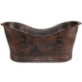thumbnail image 3 of Premier Copper ProductsBTDR72DB 72" Hammered Copper Double Slipper Bathtub With Rings, 3 of 5