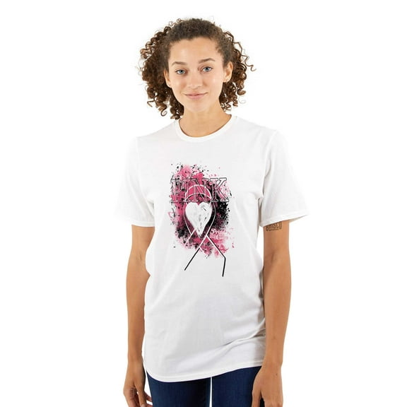 Paint Pink Ribbon Breast Cancer Aware Women's Graphic T Shirt Tees Brisco Brands S