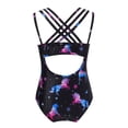 thumbnail image 2 of YONGHS Kids Girls One Piece Printed Gymnastics Leotard Bodysuit Swimsuit Swimwear Bikini Black 4, 2 of 6