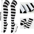 thumbnail image 3 of JIANFANG Women's Extra Long Opaque Striped Over Knee Thigh High Stockings Socks, 3 of 4