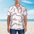 thumbnail image 4 of Men'S Button Down Shirts Baseball Ball Hawaiian Short Sleeve Tropical T Shirts Small, 4 of 9