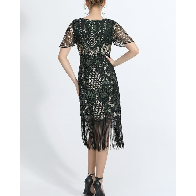 art deco beaded dress Ivory Beaded Lace Appliques main image 1