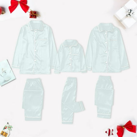 

Sodopo Women Mens Christmas Pajamas - Solid Kids Baby Pajamas Set Long Sleeve Button Down Flannel Family Christmas Pjs Matching Sets