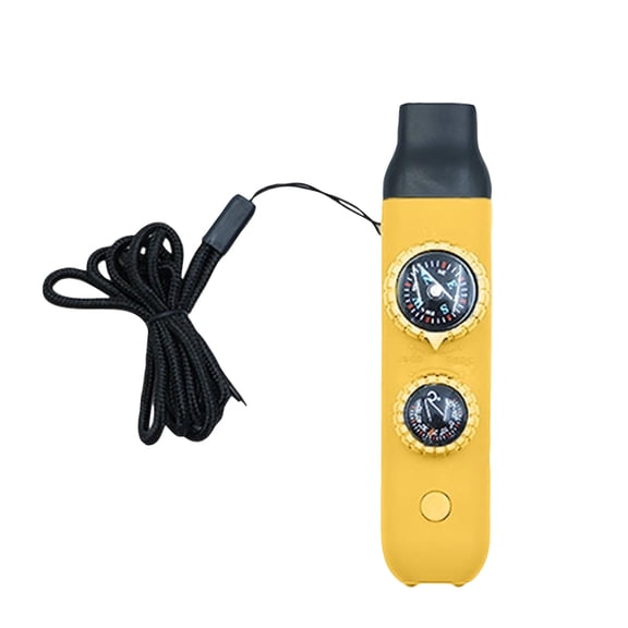 Multifunctional Survival Emergency Whistle for Kids with Compass Hiking Survival Thermometer Neck Lanyard Emergency Safety Gear for Hiking Camping Kayaking Boating Climbing