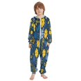 thumbnail image 2 of Vzayyk 4T-14Y Size Aviliable Cozy One-Piece Footless Sleeper Pajama Yellow Flowers with Blue Leaves, 2 of 8