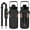 Black, variant on Wizard Theme 64oz Water Bottle with Storage Sleeve - Halloween Vintage Leakproof Large Capacity Sport Bottle for Outdoor Adventures