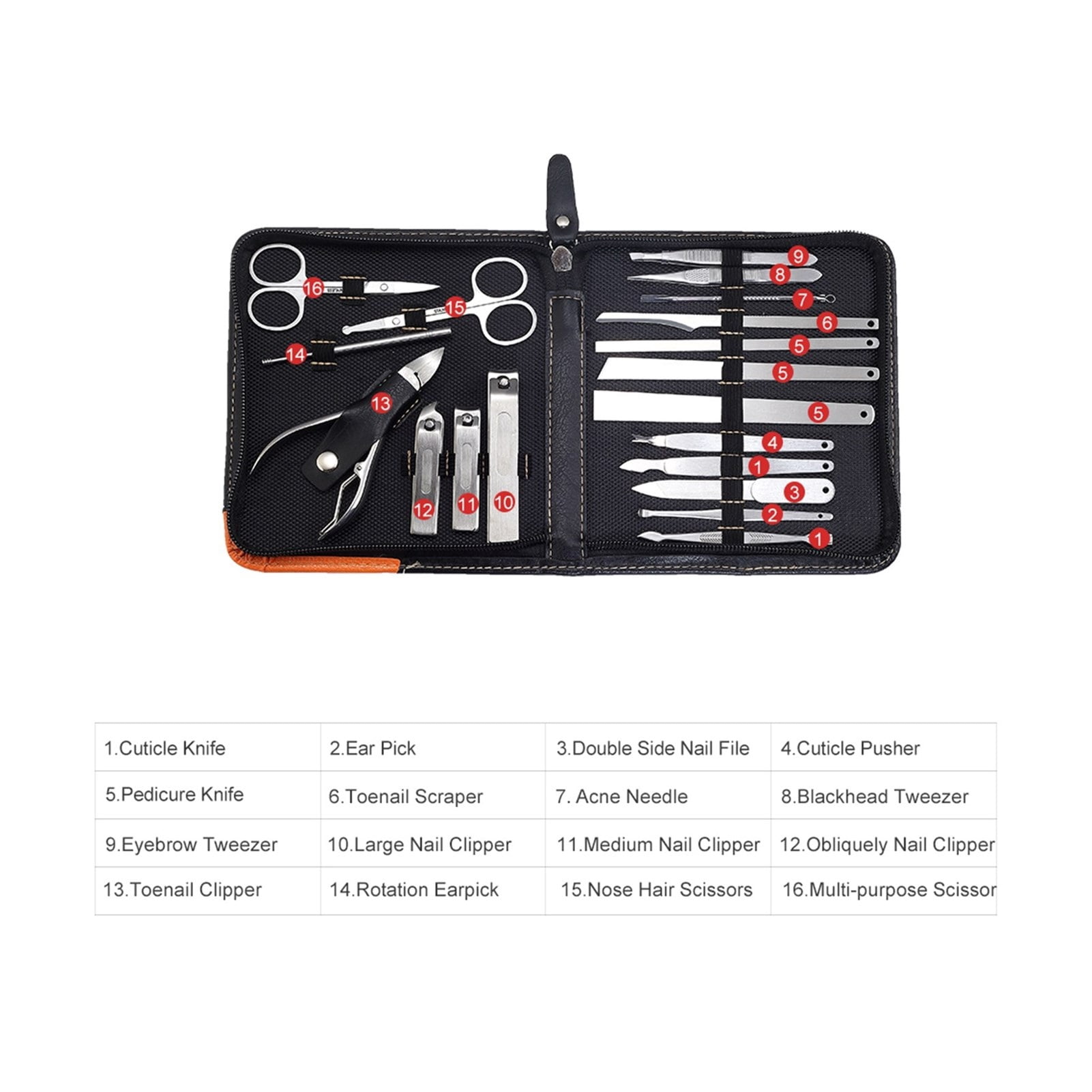 Luxury Professional Manicure Set 19/10 In 1 Nail Care Pedicure Set Acne Removal Nail Tool Nail Knife Tweezers Beauty Tool Gift