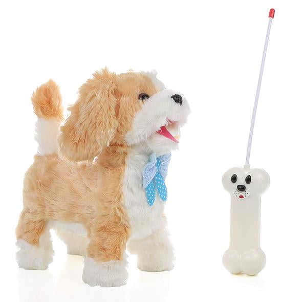 fluffy walking dog toy