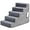Grey-light grey, variant on Dog Stairs for Bed 18''H, 4-Step Pet Stairs for Small Dogs & Cats, Sturdy Pet Steps with Non-Slip Bottom, Functional Portable Dog Ramp for Couch/Chair/Sofa/Car, with Storage Pocket, Grey