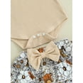 thumbnail image 6 of Infant Baby Girls Summer Ruffles Romper and Elastic Floral Skirt Shorts Headband Set, 6 of 8