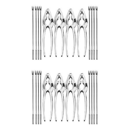 

24 Piece Seafood Tool Kit Stainless Steel Crab Leg Cracker and Forks Nut Cracker Set Shellfish Sheller