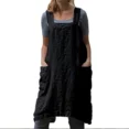 thumbnail image 2 of Lindbes Femmes S-5XL Taille Coton et Tablier en Lin Longue Circonférence Vêtements de Maison Lin en Vrac Longue Robe Robe d'Été, 2 of 7