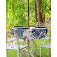 thumbnail image 5 of Outdoor Tablecloth Tropical Palm Round Patio Tablecloths 60 Inch, Waterproof Outside Table Cloths with Umbrella Hole and Zipper, Blue Leaves Vintage Summer Table Cover for Outdoor Tables Garden, 5 of 6