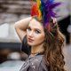 thumbnail image 5 of Tocado de plumas, tocado para mujer, tocado de boda, tocado de fiesta (colorido), 5 of 7