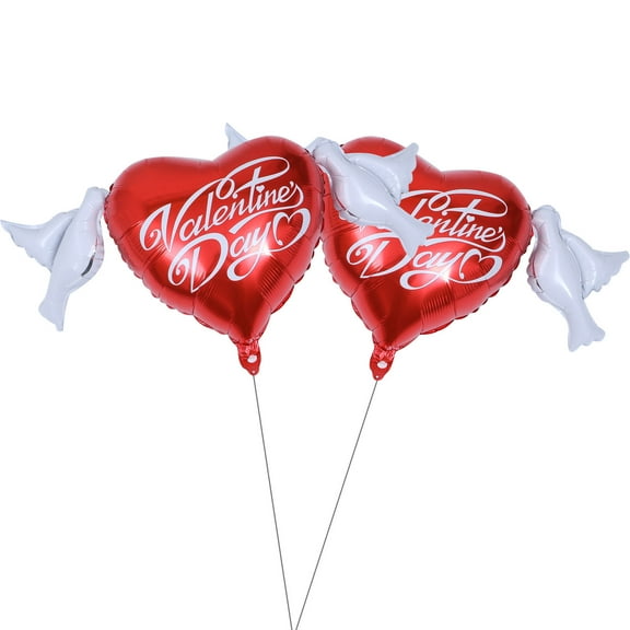 LABSERRON 2Pcs Valentine's Day Balloon Red Heart Foil Balloons for Weddings