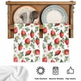 thumbnail image 5 of Red Strawberry Kitchen Towels Set of 2, Summer Fruits Farmhouse Leaves Floral Rustic Absorbent Dish Towels for Kitchen, Microfiber Hand Towel, Quick Drying Tea Towel for Cleaning Dishcloths, 5 of 7