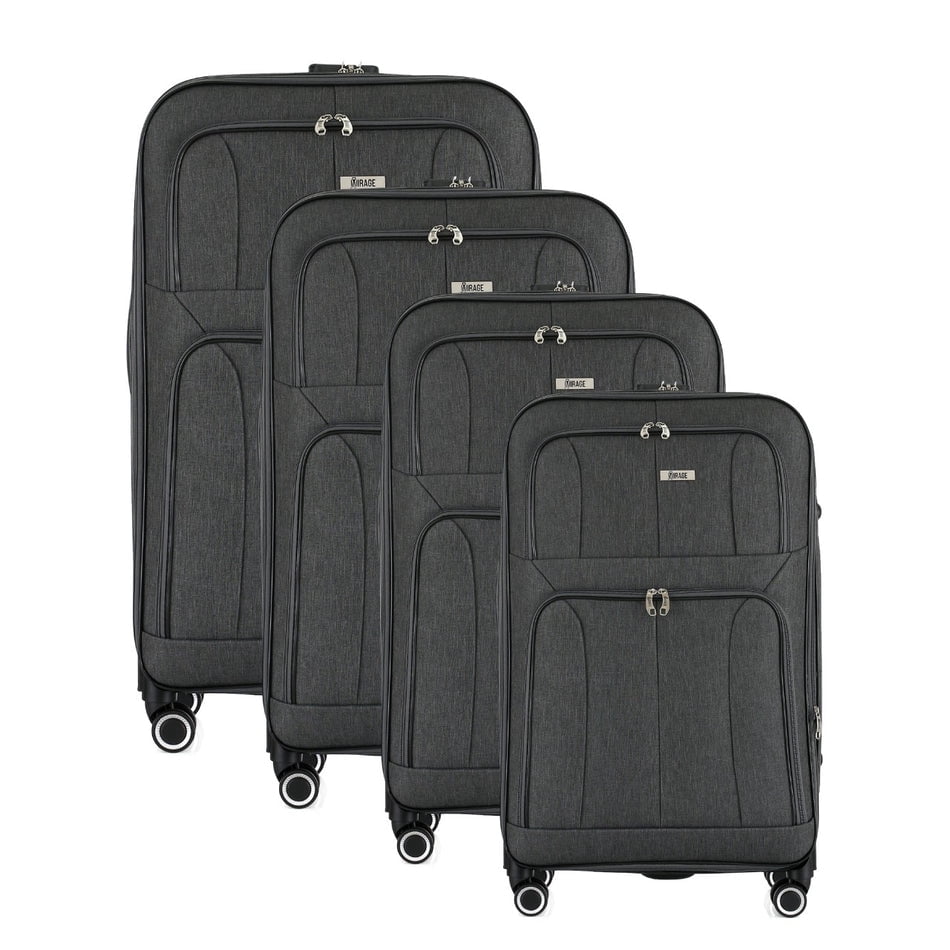 Grace Soft side Lightweight Expandable with 360° Dual Spinning Wheels and Combo Lock – Includes 32", 28", 24", 20" 4-Piece Luggage Set