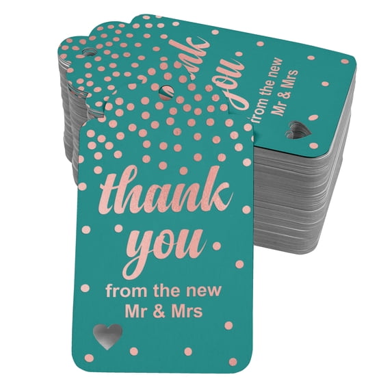 Inkdotpot Thank You From The New Wedding Bottle Tag Real Rose Gold Foil Favor Hang Tags Pack Of 50