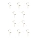 thumbnail image 1 of Jumpingount Clip de oreja para mujer, flor, borla, reemplazo galvanizado, diamantes de imitación decorativos, pendiente de mujer, adorno de Oro a la derecha 10piezas, 1 of 6