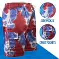 thumbnail image 4 of North 15 Mens Microfiber Tie Dye Print Swim Trunk with Cargo Pockets-7155-Rd-Blue-XL, 4 of 8