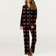 thumbnail image 3 of Iyufng Womens Pajama Sets Long Sleeve,Valentine's Day Pajama Sets for Women Plus Size Sleepwear,Womens Plus Loungewear with Pockets V-Neck Valentines Love Heart Pjs S-XXXL, 3 of 7