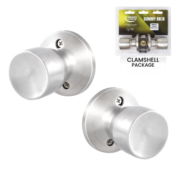 Premier Lock Dummy Knobs, Tulip Style, Stainless Steel, 2-Pack