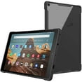 thumbnail image 1 of Case Fits Amazon Fire HD 10 Tablet (7th Generation/9th Generation, 2017/2019 Release), Flexible Transparent TPU Shockproof Soft Edge Bumper Hard PC Back Cover for Fire HD 10.1 Inch Tablet - Black, 1 of 8