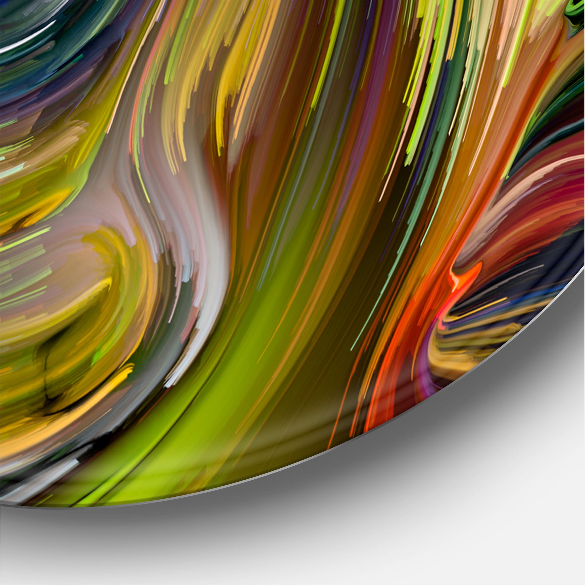 Designart 'Colour Spiral Fusion' Modern Circle Metal Wall Art 23x23 - Disc of 23