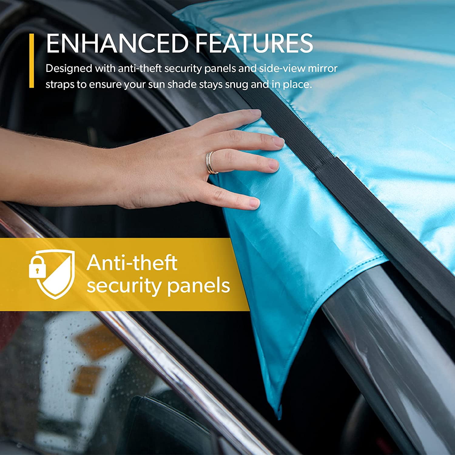 SolarGuard Plus UV-Blocking Exterior Sunshade for Car Windshield, Pool Blue, ST