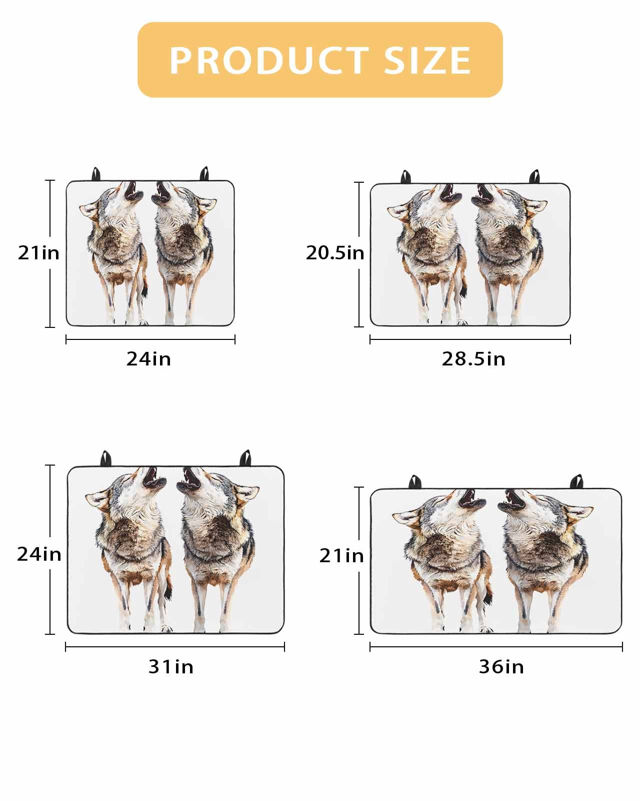 nqOlkjepod Large Induction Cooktop Protector Mat 24"x21", Modern Wolves Stove Top Covers for Electric Stove, Abstract Watercolor Animals Print Stove Burner Cover Mats, Glass Top Stove Cover