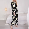 thumbnail image 3 of Balery Daisies Flowers Conjunto de Pijama con Estampado para Mujer, Conjunto de Dos Piezas con Manga Larga, Ropa de Dormir Suave con Bolsillos, Pijamas Cómodos-Large, 3 of 7