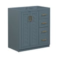 thumbnail image 3 of 30" Bathroom Vanity Cabinet With Sink Top Combo Set Soft Closing Doors 3 Drawers Resin Sink Free Standing Cabinet Bathroom Vanities For Bathroom Garage Garden, 3 of 7