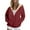 Wine #5, variant on Kixjoy Fleece Lined Jacket Women Plus Size Warm Zipper Hoodie Casual Thick Fall Sweatshirt Jackets Women Drawstring Long Sleeve Hooded Coats with Pockets, Brown L