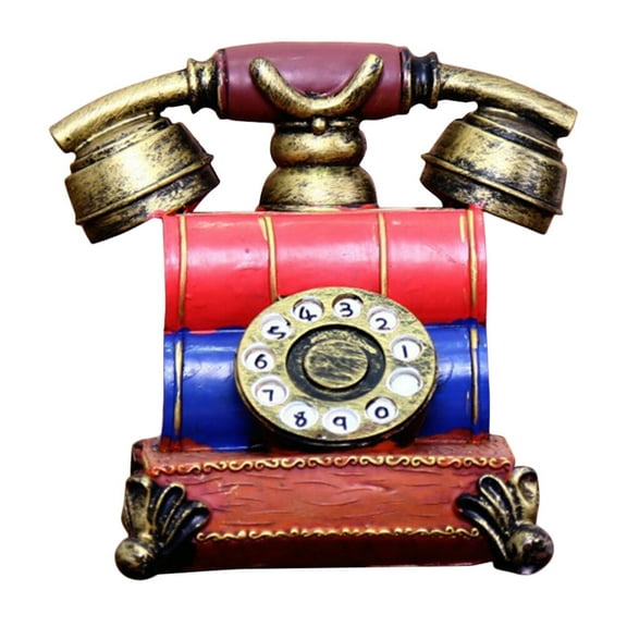HEATSHAKING Vintage Rotary Telephone Red 1Pcs 7.5x6.3x5.5in