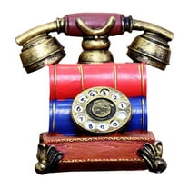 HEATSHAKING Vintage Rotary Telephone Red 1Pcs 7.5x6.3x5.5in