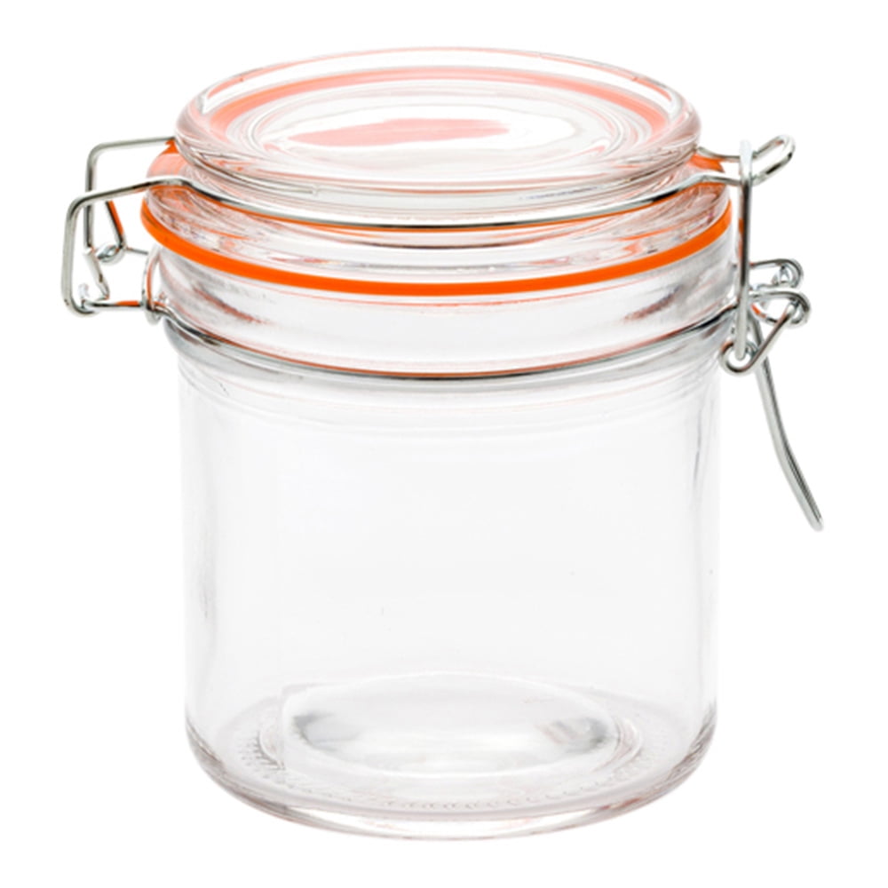 2 oz Round Glass Nostalgic Mason Jar - with Clamp Lid - 1 3/4 x 1 3/4 x 2  1/4 - 10 count box