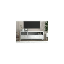 White TV Console - 63" Entertainment Center with 3 Drawers & Shelves