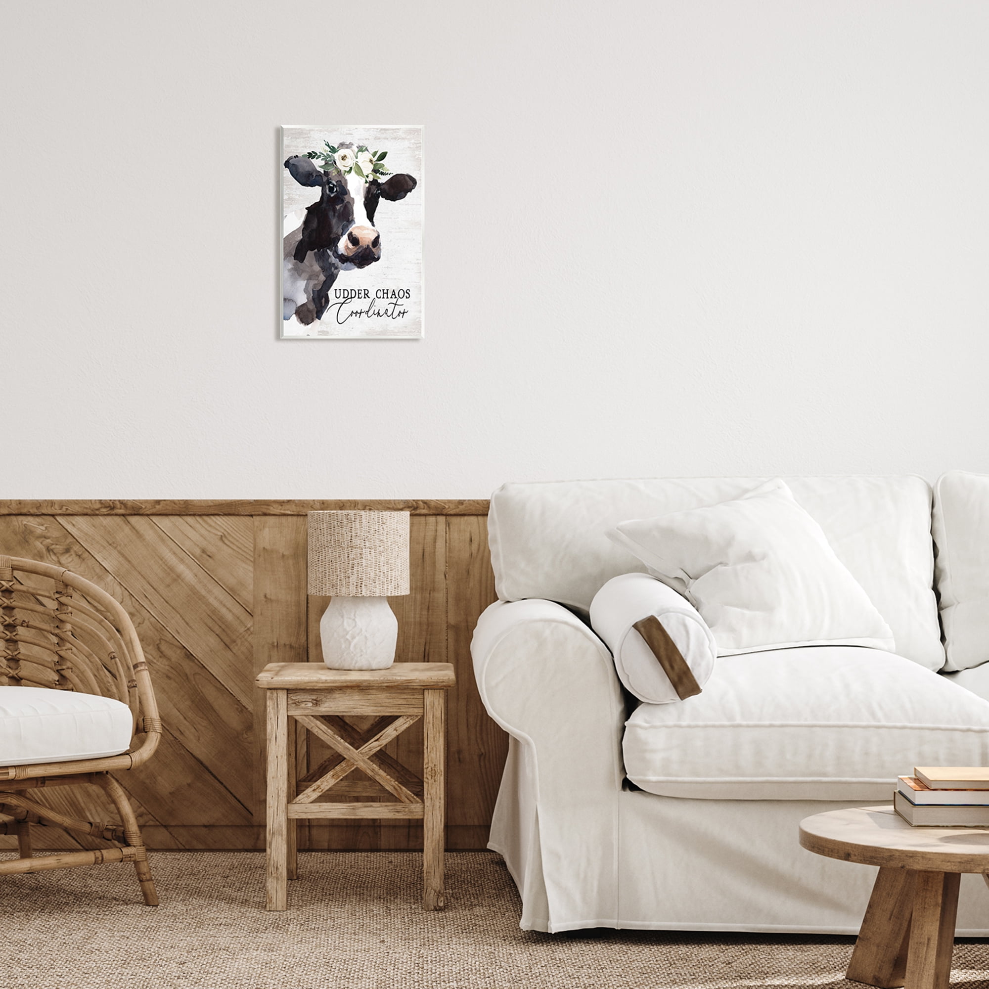 Stupell Industries Udder Chaos Coordinator Phrase Animals & Insects Painting Unframed Art Print Wall Art, 10 x 15