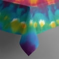 thumbnail image 5 of Colorful Rainbow Tie Dye Spiral Pattern Square Tablecloth,Waterproof Square Table Cover,Wipeable Spillproof Washable Table Cover for Home Kitchen Party Decor 52"x52"(132x132cm), 5 of 6