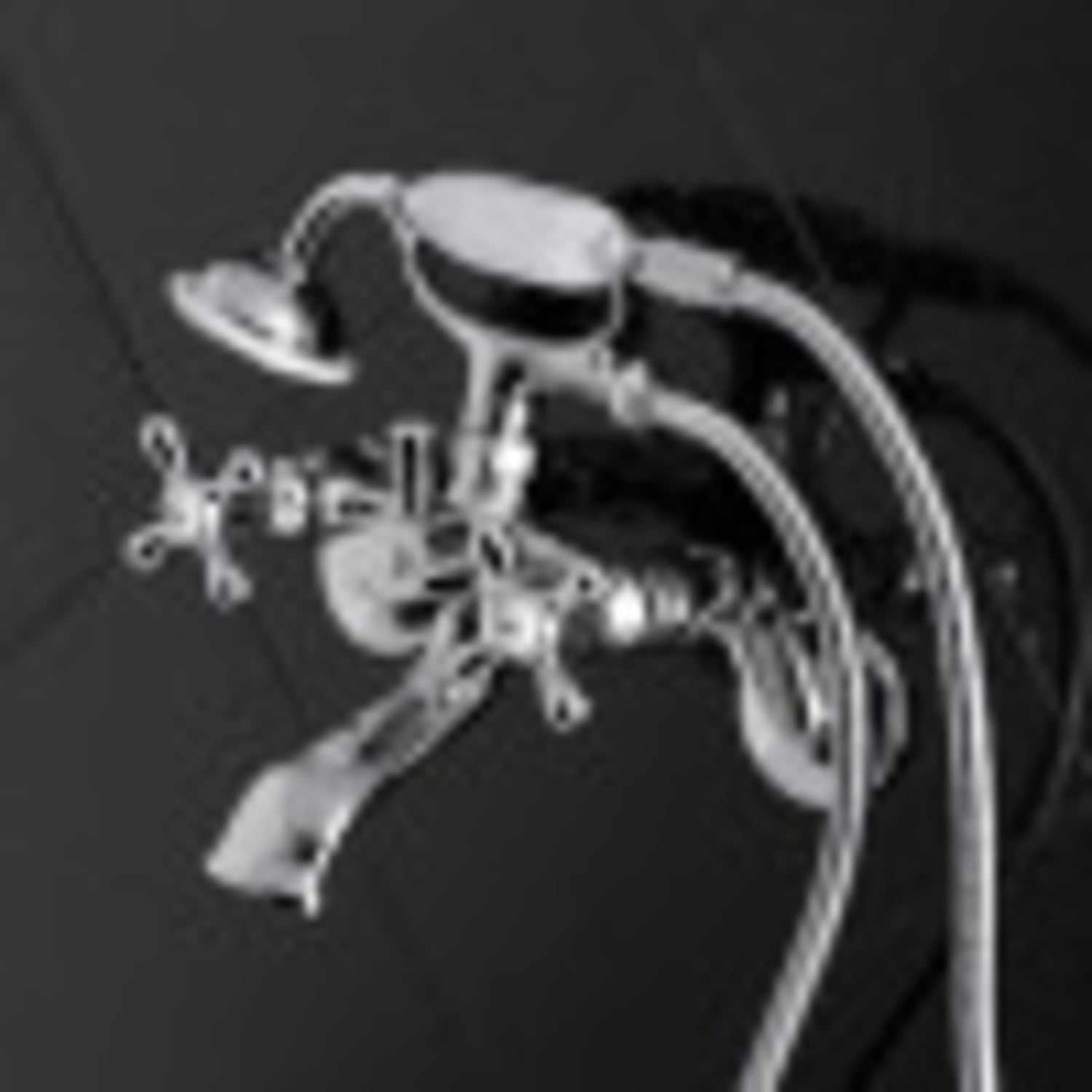 Kingston Brass KS266C Kingston Wall Mount Clawfoot Tub Faucet with Hand Shower, Polished Chrome